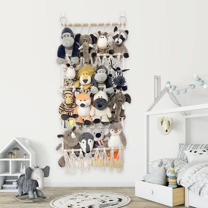 Stuffed Animal Net or Hammock Corner Plush Toy Storage Organizer 4 Layer