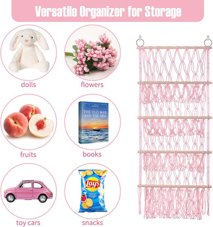 Stuffed Animal Net or Hammock Corner Plush Toy Storage Organizer 4 Layer