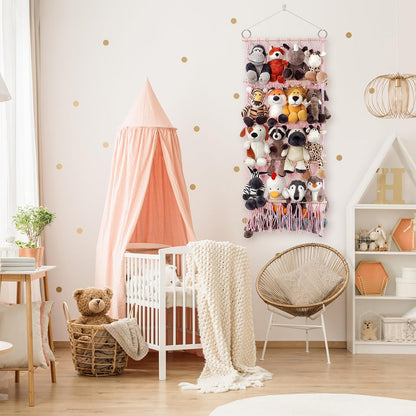 Stuffed Animal Net or Hammock Corner Plush Toy Storage Organizer 4 Layer