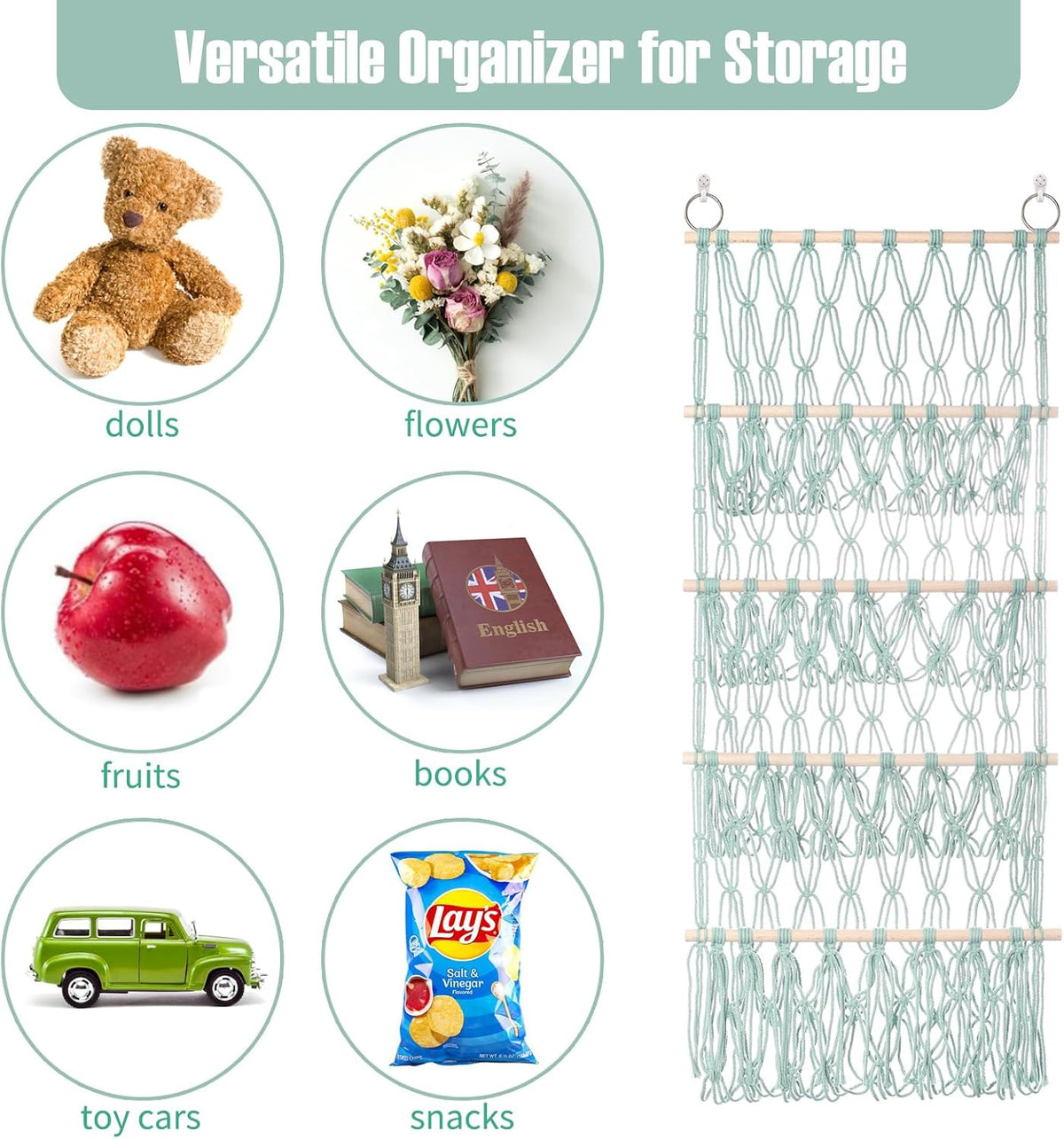 Stuffed Animal Net or Hammock Corner Plush Toy Storage Organizer 4 Layer