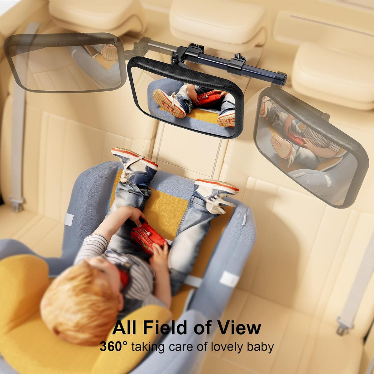 Baby Mirror for Baby in Car Seat Rear Facing, Stretchable Design