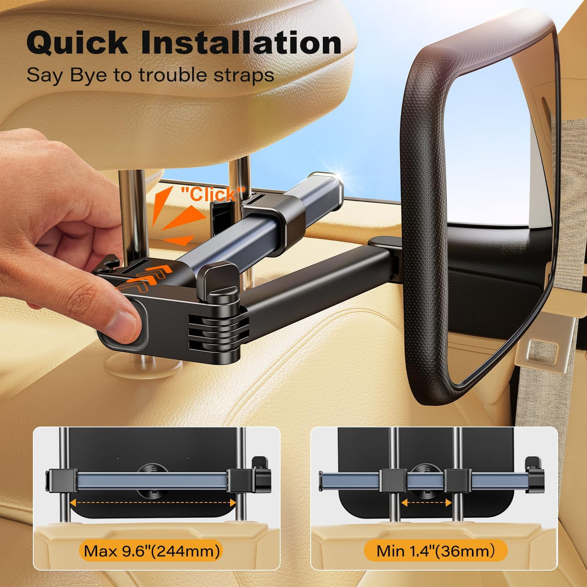Baby Mirror for Baby in Car Seat Rear Facing, Stretchable Design