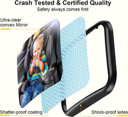 Baby Mirror for Baby in Car Seat Rear Facing, Stretchable Design