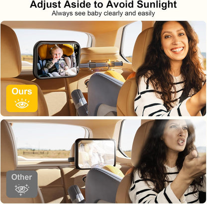 Baby Mirror for Baby in Car Seat Rear Facing, Stretchable Design
