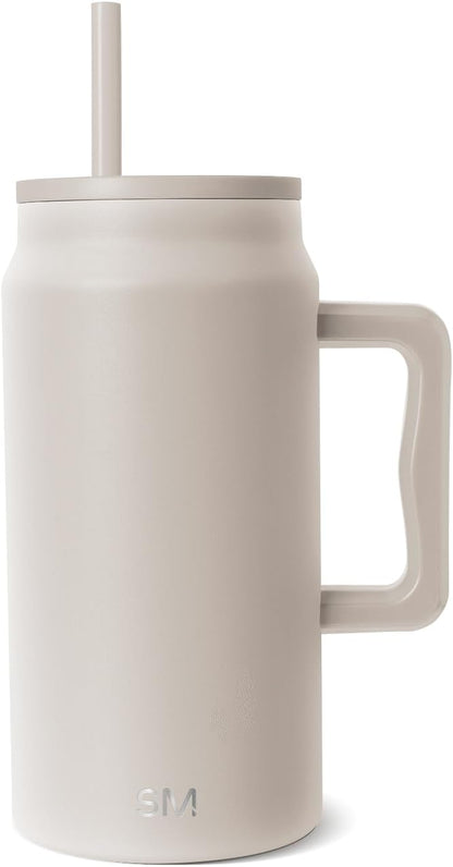 50 oz Mug Tumbler with Handle and Straw Lid | Reusable Insulated Stainless Steel Large Travel Jug Water Bottle | Gifts for Women Men Him Her | Trek Collection | 50oz | Graphite