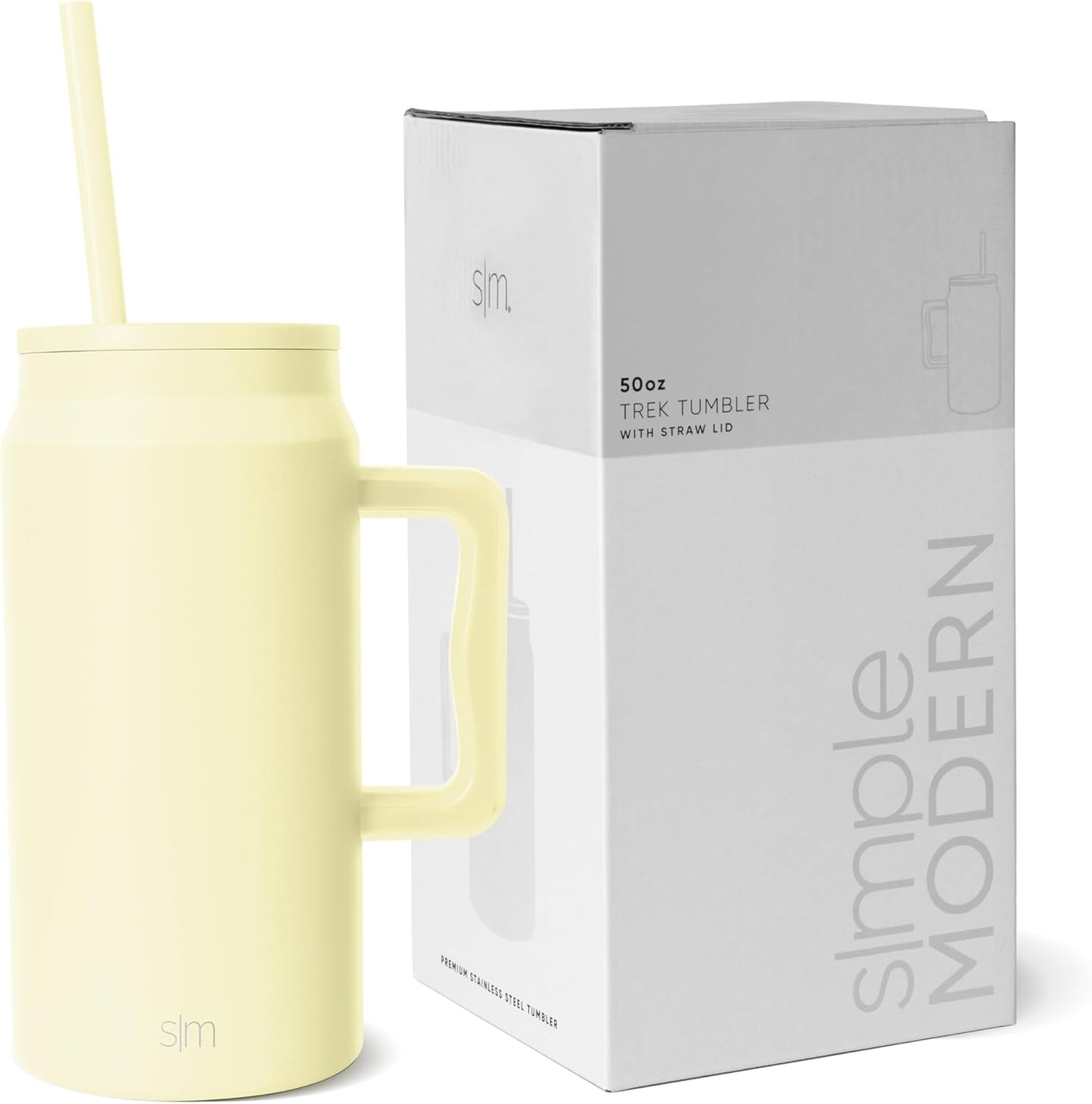 50 oz Mug Tumbler with Handle and Straw Lid | Reusable Insulated Stainless Steel Large Travel Jug Water Bottle | Gifts for Women Men Him Her | Trek Collection | 50oz | Graphite