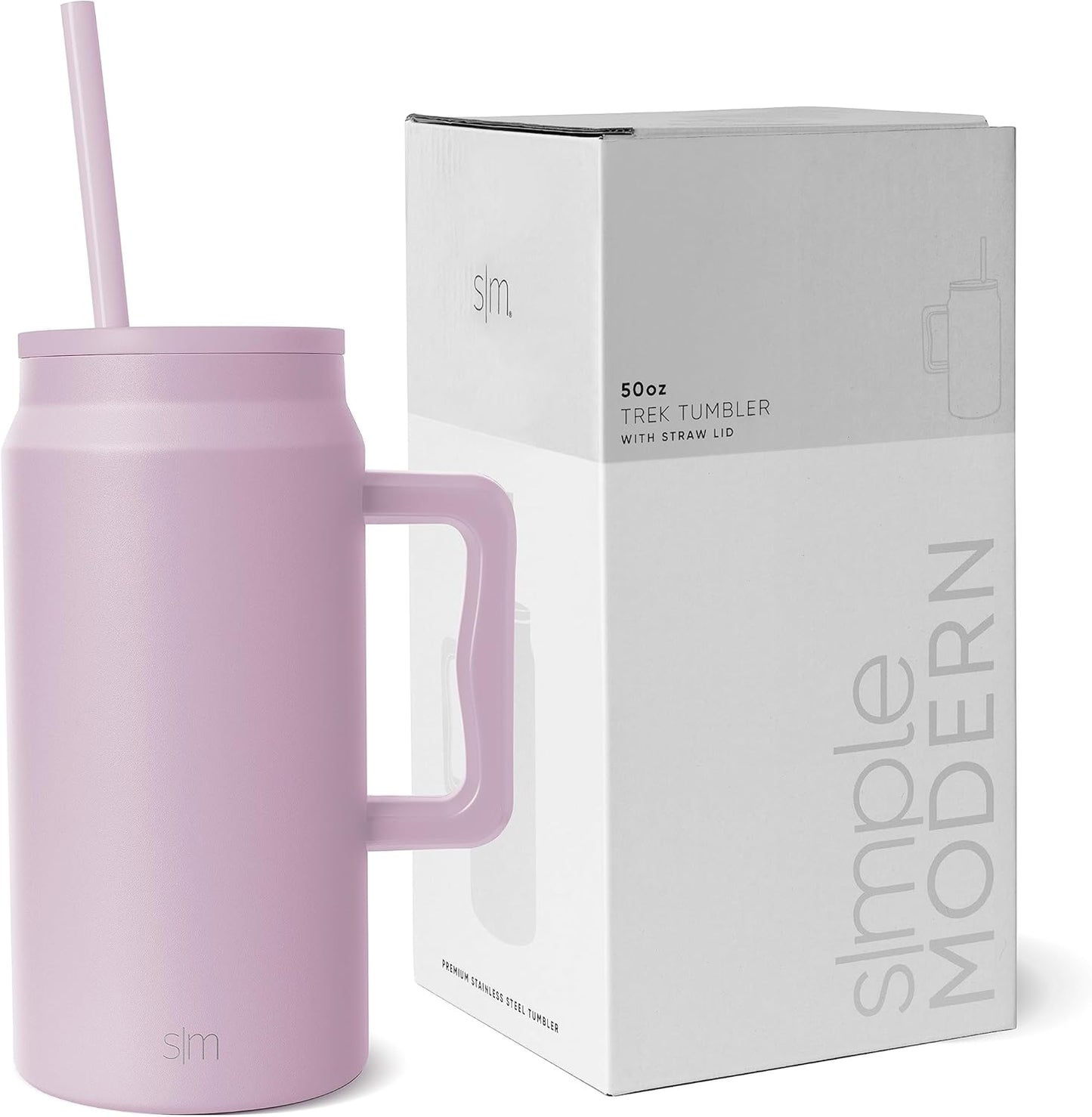 50 oz Mug Tumbler with Handle and Straw Lid | Reusable Insulated Stainless Steel Large Travel Jug Water Bottle | Gifts for Women Men Him Her | Trek Collection | 50oz | Graphite