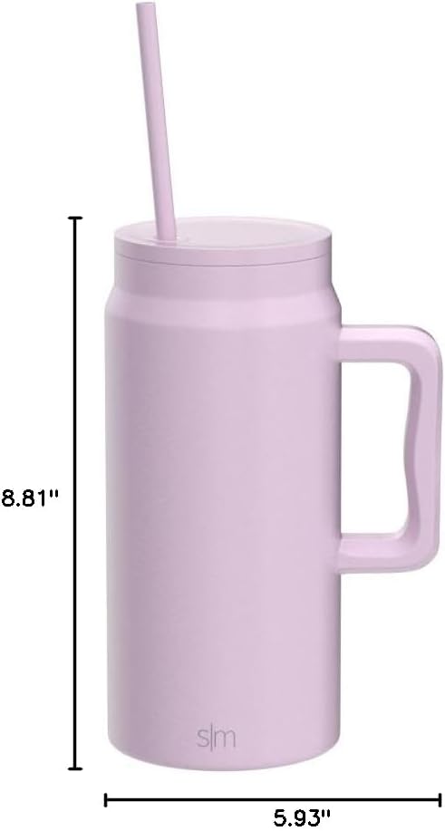 50 oz Mug Tumbler with Handle and Straw Lid | Reusable Insulated Stainless Steel Large Travel Jug Water Bottle | Gifts for Women Men Him Her | Trek Collection | 50oz | Graphite