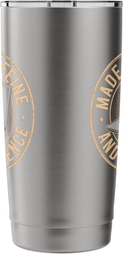 Made of Caffeine and Confidence Laptop Design Stainless Steel Insulated Tumbler