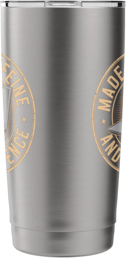 Made of Caffeine and Confidence Laptop Design Stainless Steel Insulated Tumbler