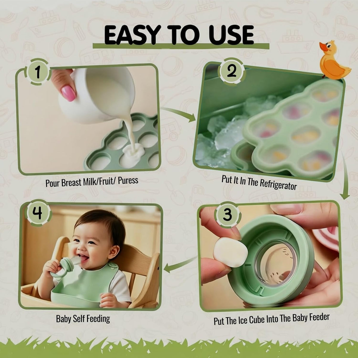 19 Pcs Silicone Baby Feeding Set Eating Essentials for Newborn