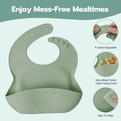 19 Pcs Silicone Baby Feeding Set Eating Essentials for Newborn