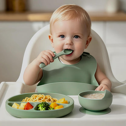 19 Pcs Silicone Baby Feeding Set Eating Essentials for Newborn
