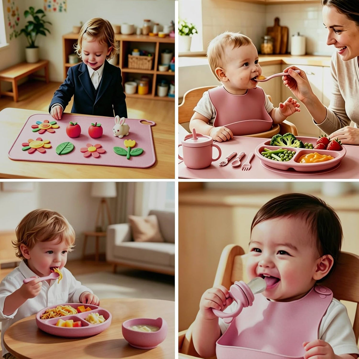 19 Pcs Silicone Baby Feeding Set Eating Essentials for Newborn