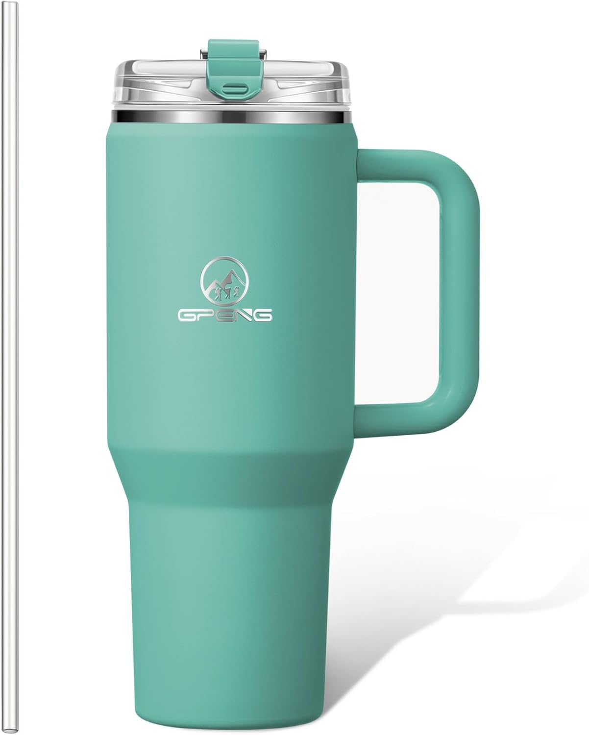 30/40/50 oz Tumbler with Handle, Water Bottles with Straw Lid, Insulated Stainless Steel Travel Mug Cup Holder Friendly, Keep Drinks Cold or Hot for Hours