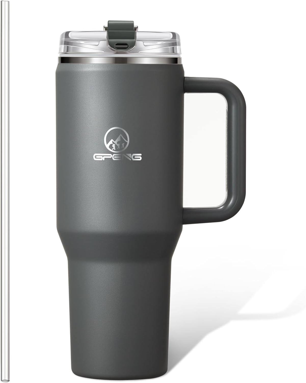 30/40/50 oz Tumbler with Handle, Water Bottles with Straw Lid, Insulated Stainless Steel Travel Mug Cup Holder Friendly, Keep Drinks Cold or Hot for Hours