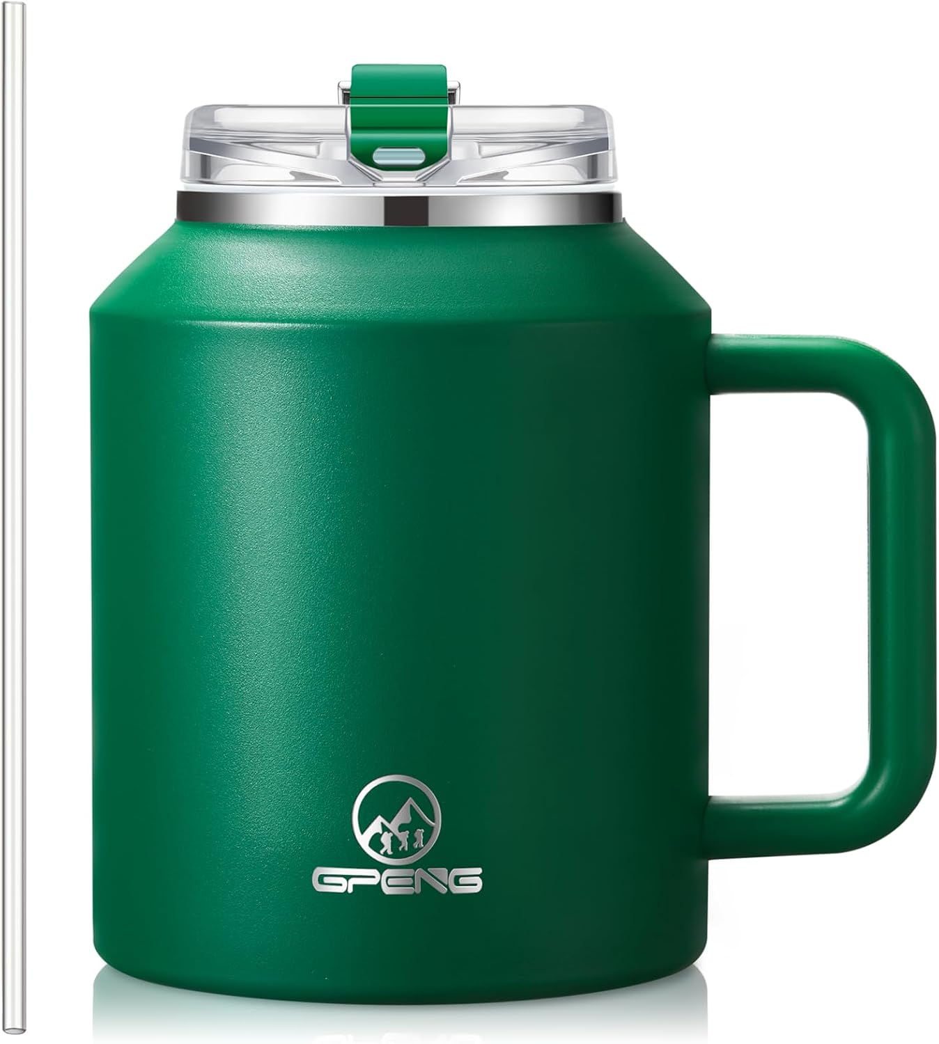30/40/50 oz Tumbler with Handle, Water Bottles with Straw Lid, Insulated Stainless Steel Travel Mug Cup Holder Friendly, Keep Drinks Cold or Hot for Hours
