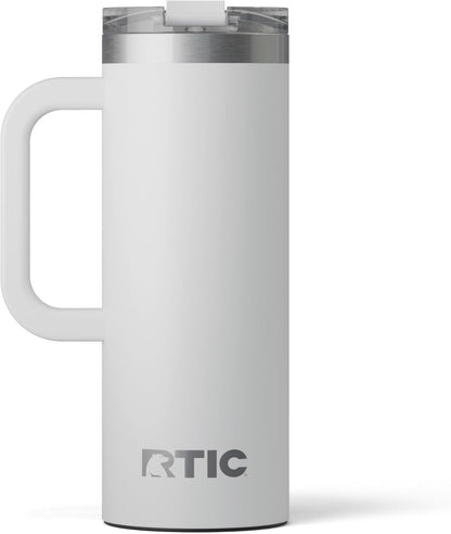 20oz Road Trip Travel Mug with Lid and Handle, Ceramic Lined, Beach | Stainless Steel Metal, Insulated Travel Cup for Hot and Cold Drinks, Coffee, Car, Camping and Travel