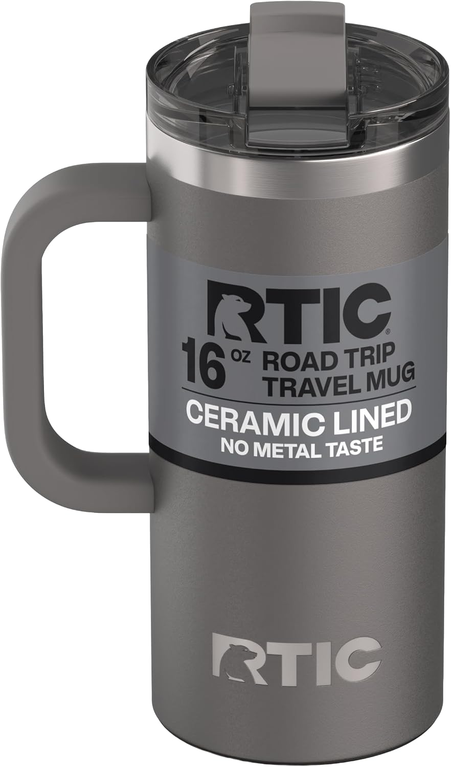 20oz Road Trip Travel Mug with Lid and Handle, Ceramic Lined, Beach | Stainless Steel Metal, Insulated Travel Cup for Hot and Cold Drinks, Coffee, Car, Camping and Travel