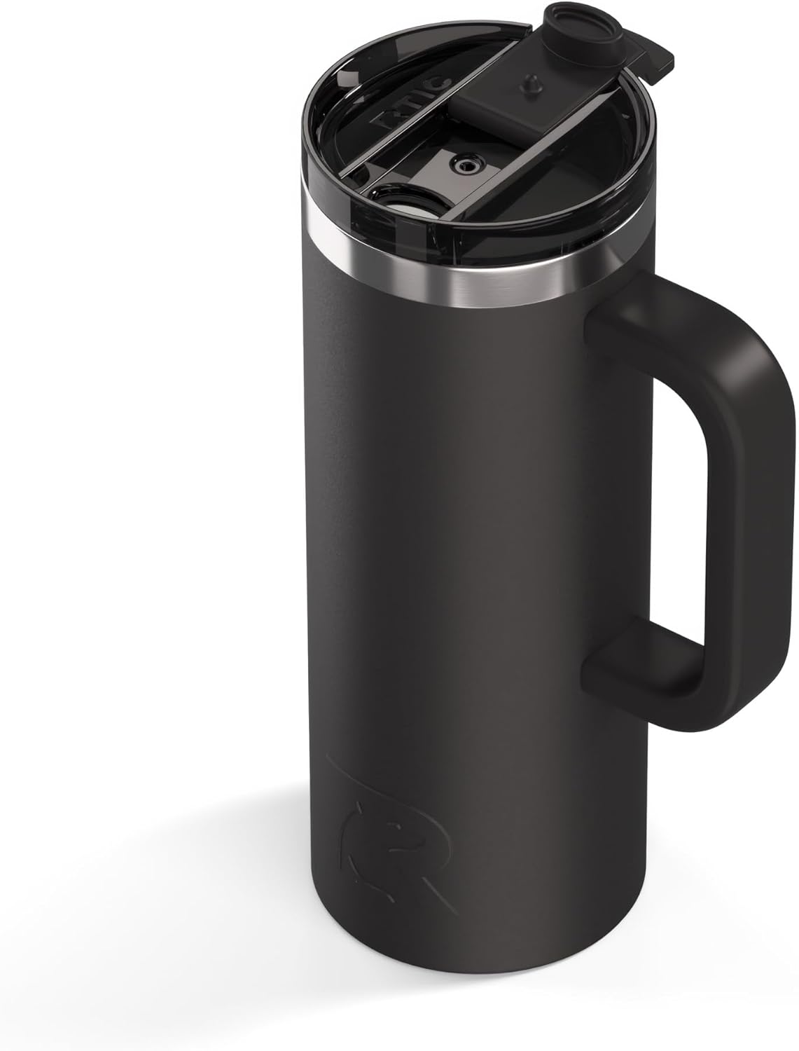 20oz Road Trip Travel Mug with Lid and Handle, Ceramic Lined, Beach | Stainless Steel Metal, Insulated Travel Cup for Hot and Cold Drinks, Coffee, Car, Camping and Travel