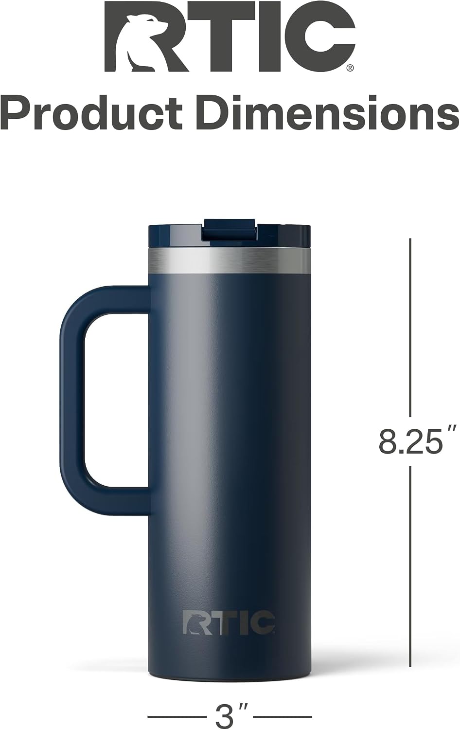 20oz Road Trip Travel Mug with Lid and Handle, Ceramic Lined, Beach | Stainless Steel Metal, Insulated Travel Cup for Hot and Cold Drinks, Coffee, Car, Camping and Travel