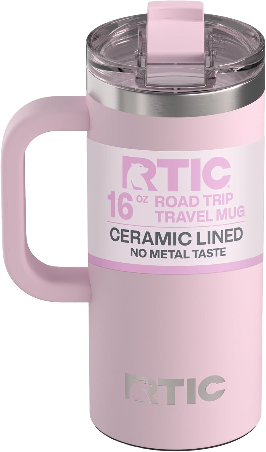 20oz Road Trip Travel Mug with Lid and Handle, Ceramic Lined, Beach | Stainless Steel Metal, Insulated Travel Cup for Hot and Cold Drinks, Coffee, Car, Camping and Travel