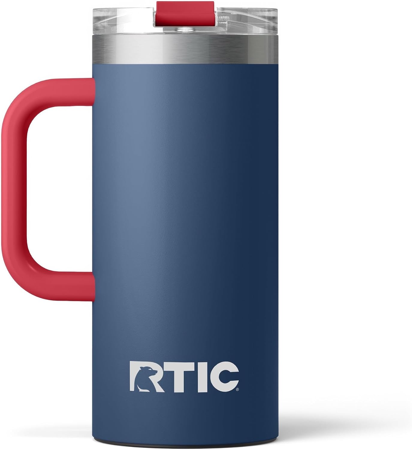 20oz Road Trip Travel Mug with Lid and Handle, Ceramic Lined, Beach | Stainless Steel Metal, Insulated Travel Cup for Hot and Cold Drinks, Coffee, Car, Camping and Travel