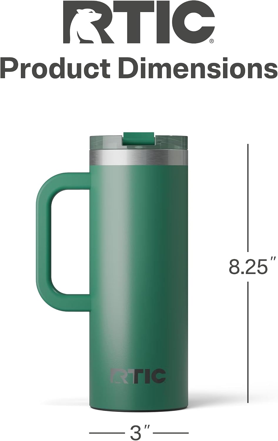 20oz Road Trip Travel Mug with Lid and Handle, Ceramic Lined, Beach | Stainless Steel Metal, Insulated Travel Cup for Hot and Cold Drinks, Coffee, Car, Camping and Travel