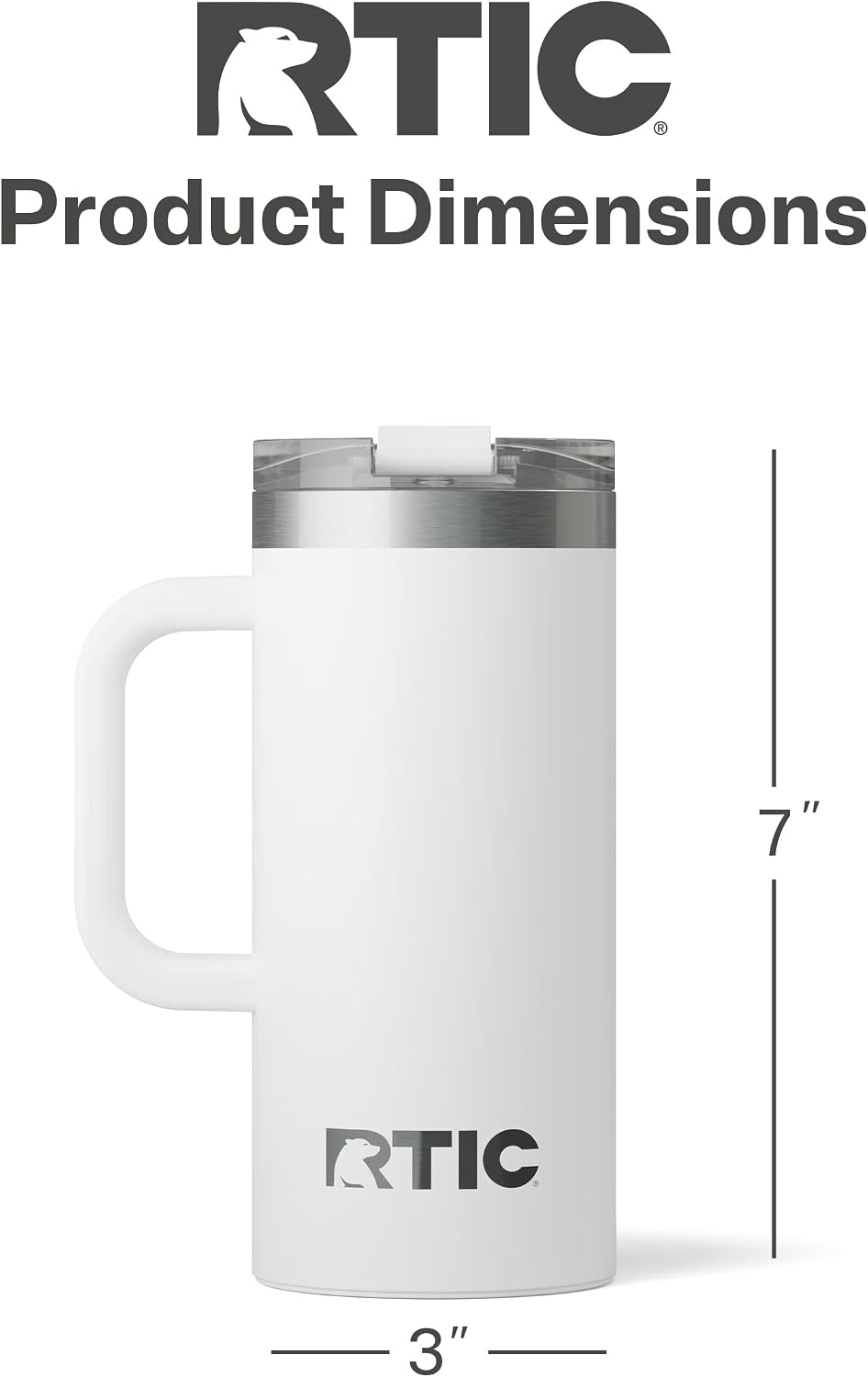 20oz Road Trip Travel Mug with Lid and Handle, Ceramic Lined, Beach | Stainless Steel Metal, Insulated Travel Cup for Hot and Cold Drinks, Coffee, Car, Camping and Travel