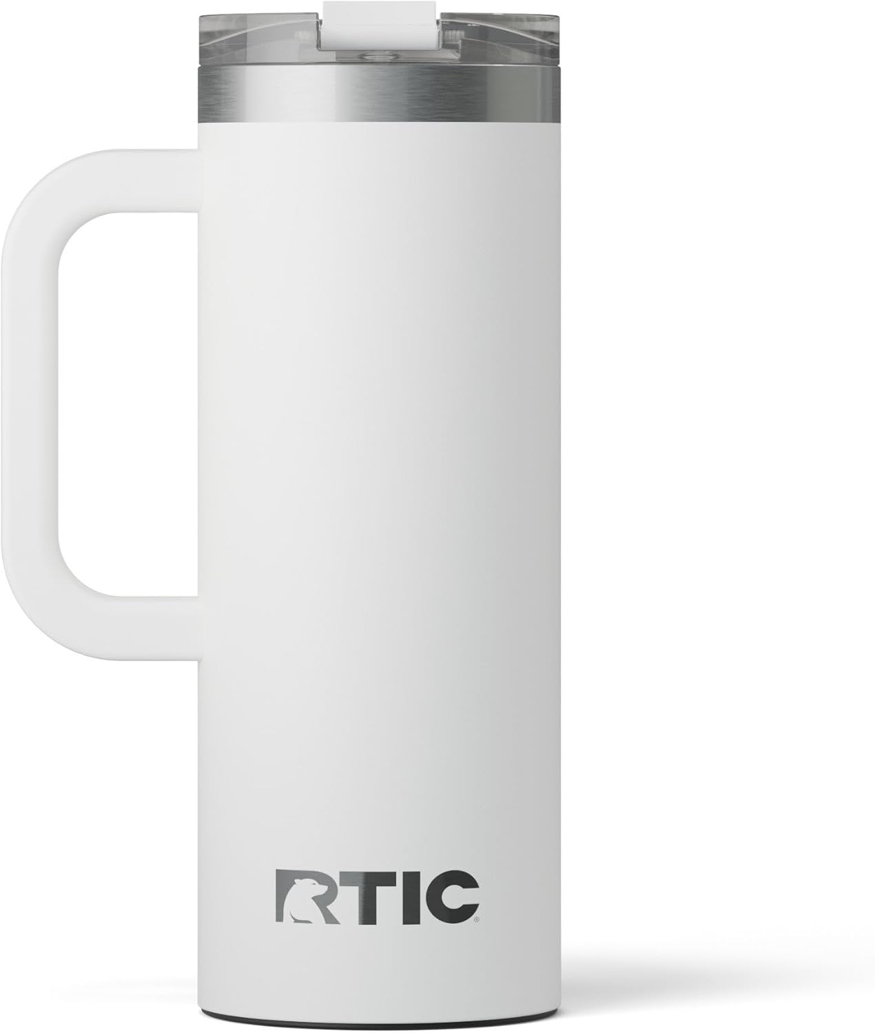 20oz Road Trip Travel Mug with Lid and Handle, Ceramic Lined, Beach | Stainless Steel Metal, Insulated Travel Cup for Hot and Cold Drinks, Coffee, Car, Camping and Travel