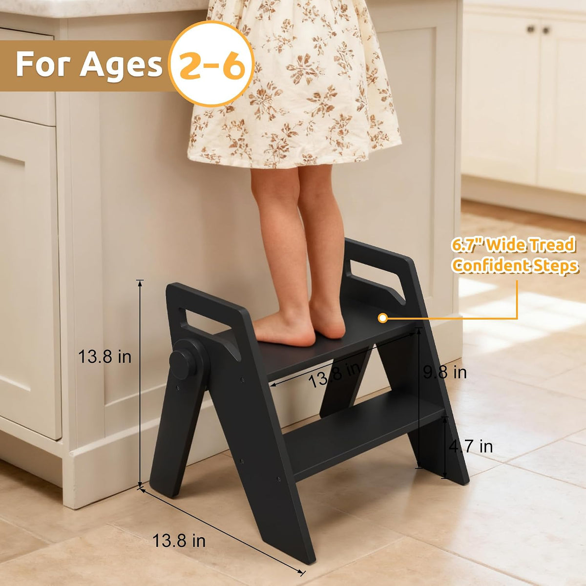 Toddler Kids Child Step Stool, Wooden