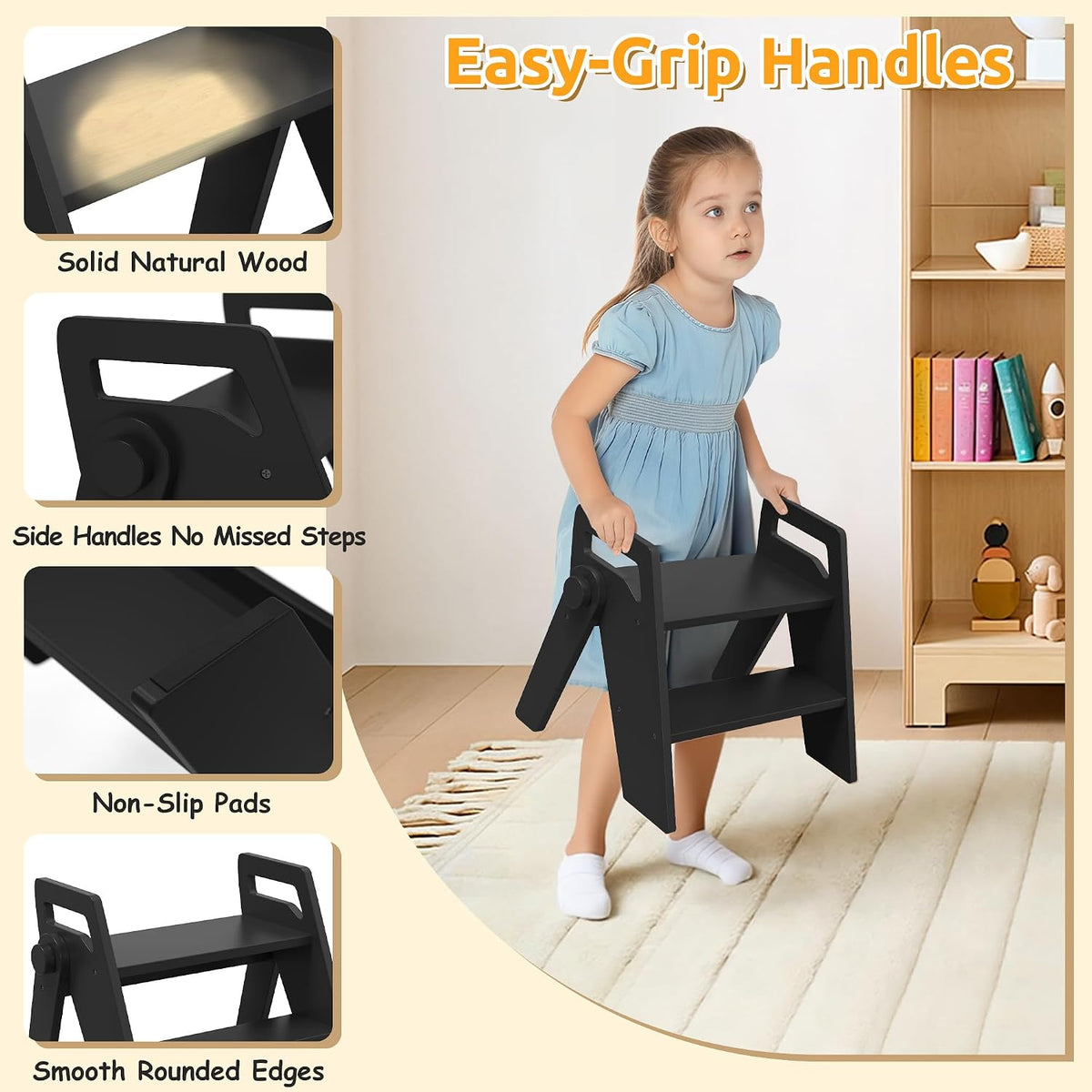 Toddler Kids Child Step Stool, Wooden