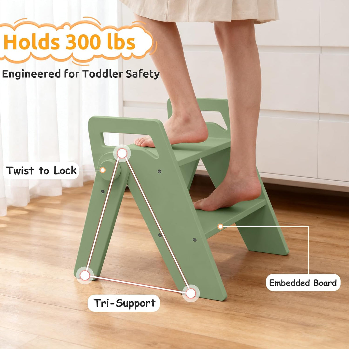 Toddler Kids Child Step Stool, Wooden