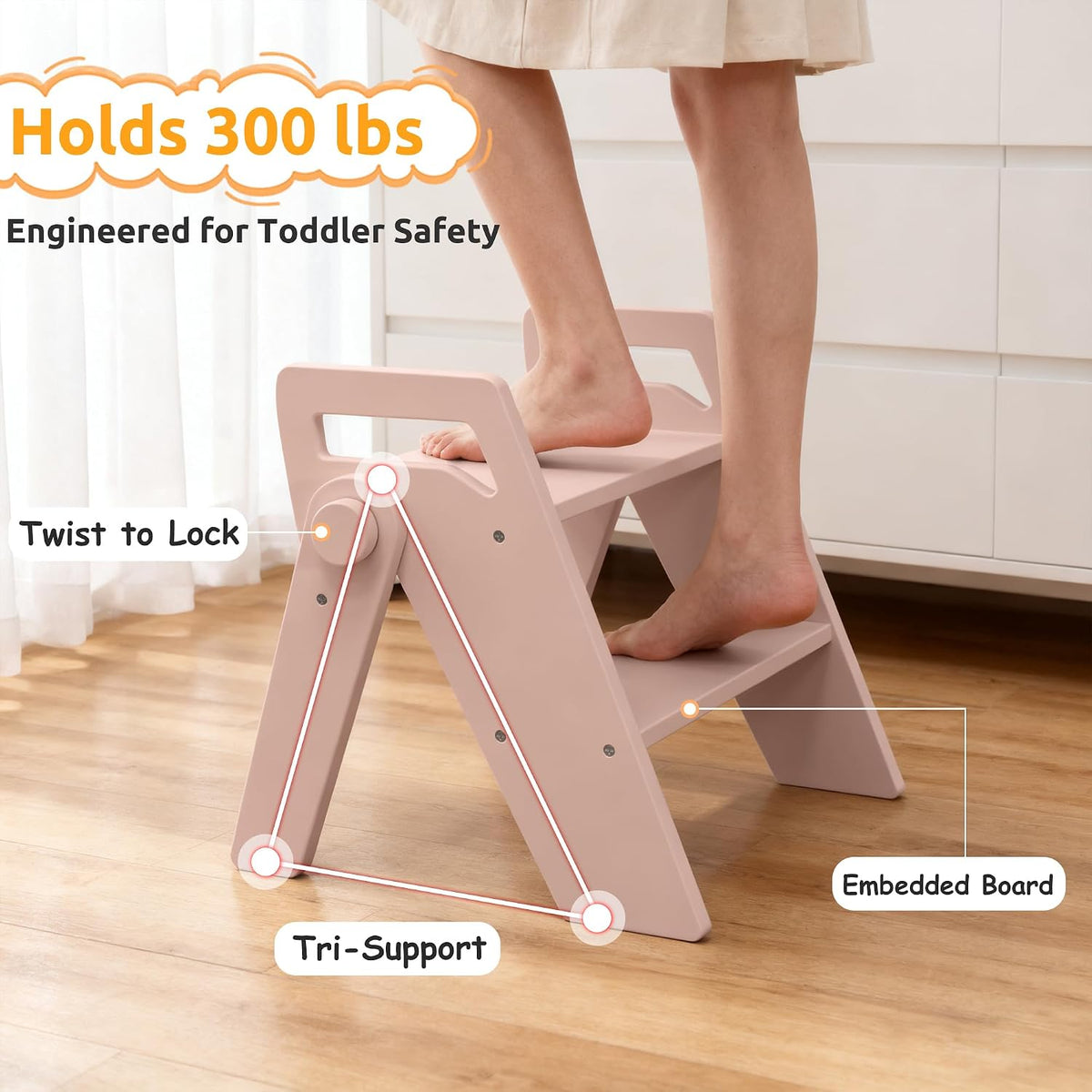 Toddler Kids Child Step Stool, Wooden