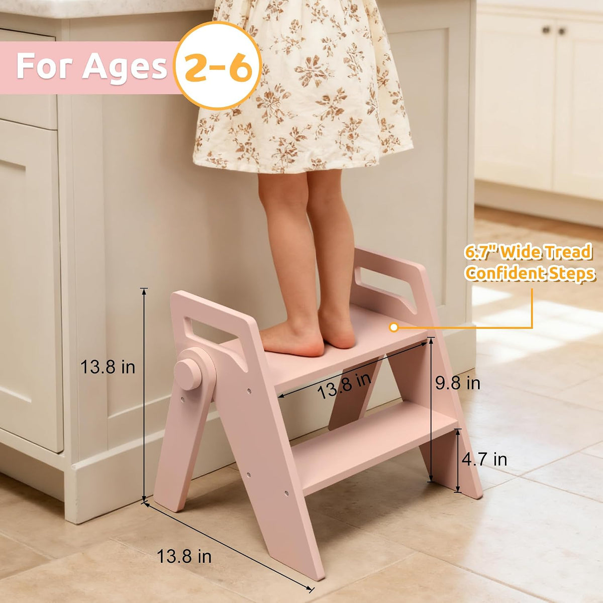 Toddler Kids Child Step Stool, Wooden