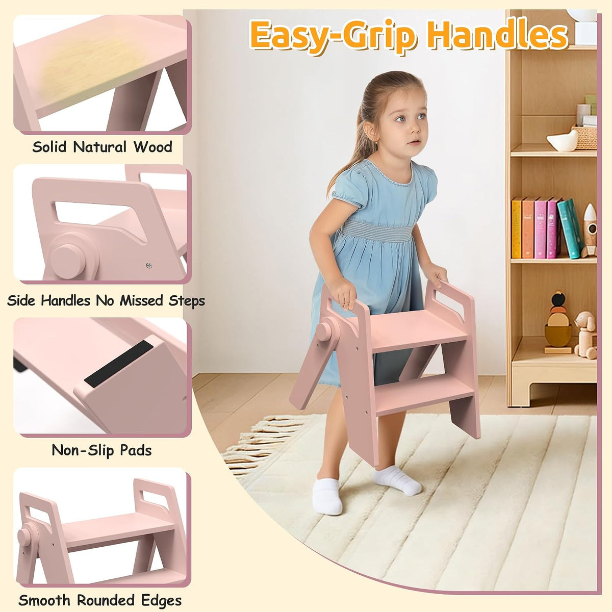 Toddler Kids Child Step Stool, Wooden
