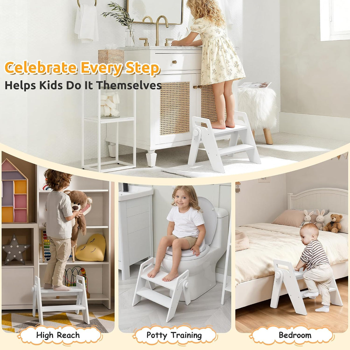 Toddler Kids Child Step Stool, Wooden