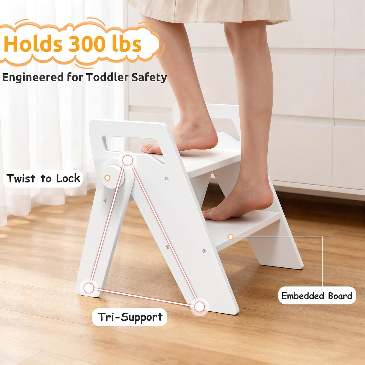 Toddler Kids Child Step Stool, Wooden