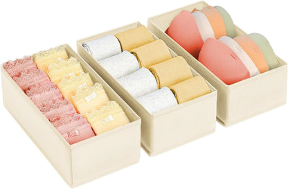 Drawer Organizer Clothes - Underwear Organizer Closet Organizers and Storage Box Dresser Organizer,Drawer Dividers for Baby Clothes,Bra,Socks, Belt, Tie, Set of 6,Pink