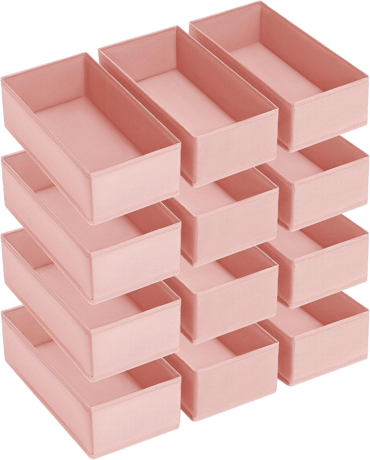 Drawer Organizer Clothes - Underwear Organizer Closet Organizers and Storage Box Dresser Organizer,Drawer Dividers for Baby Clothes,Bra,Socks, Belt, Tie, Set of 6,Pink