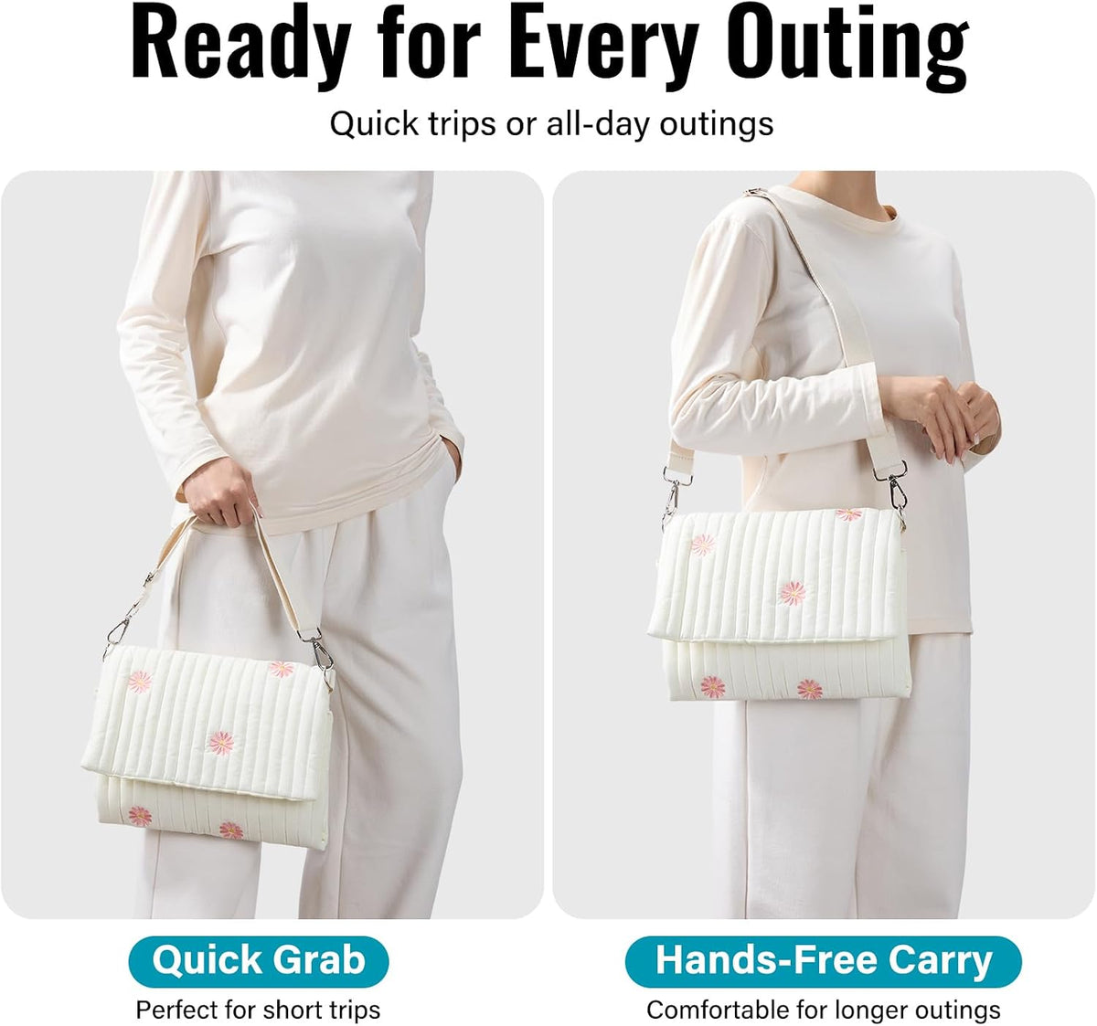 Small Diaper Bag Tote, Maternity Baby Bag with Insulated Bottle Pockets & Stroller Straps, Diaper Bag for Moms