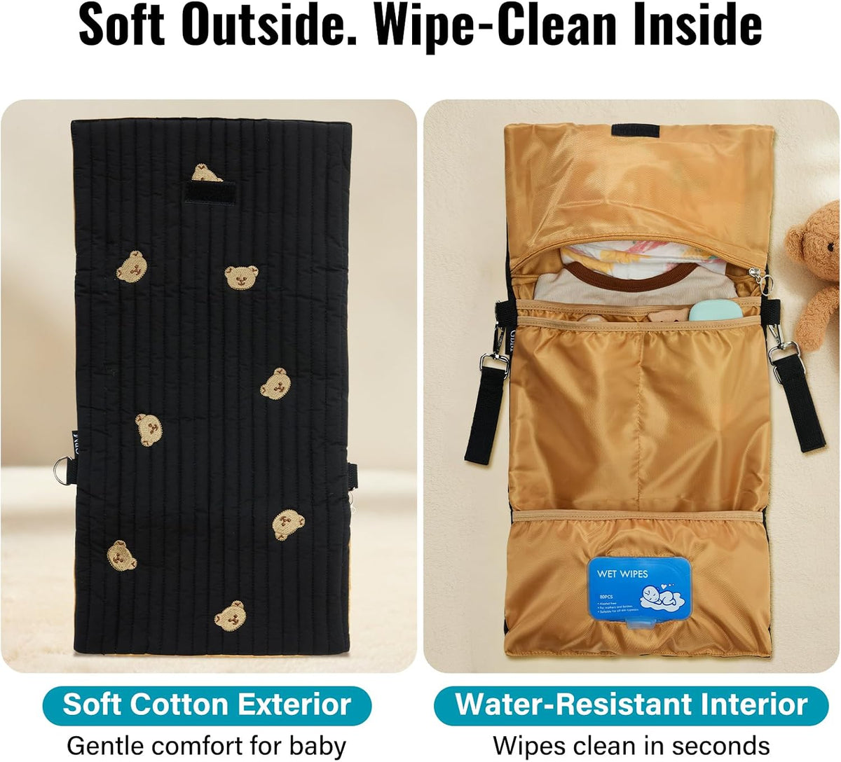Small Diaper Bag Tote, Maternity Baby Bag with Insulated Bottle Pockets & Stroller Straps, Diaper Bag for Moms