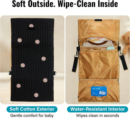 Small Diaper Bag Tote, Maternity Baby Bag with Insulated Bottle Pockets & Stroller Straps, Diaper Bag for Moms