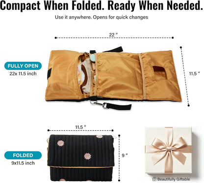 Small Diaper Bag Tote, Maternity Baby Bag with Insulated Bottle Pockets & Stroller Straps, Diaper Bag for Moms