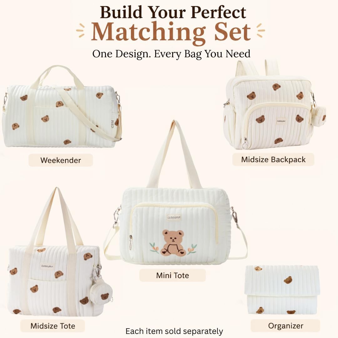 Small Diaper Bag Tote, Maternity Baby Bag with Insulated Bottle Pockets & Stroller Straps, Diaper Bag for Moms