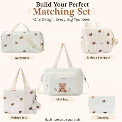 Small Diaper Bag Tote, Maternity Baby Bag with Insulated Bottle Pockets & Stroller Straps, Diaper Bag for Moms