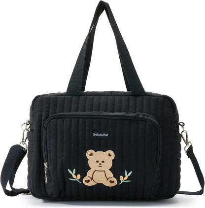 Small Diaper Bag Tote, Maternity Baby Bag with Insulated Bottle Pockets & Stroller Straps, Diaper Bag for Moms