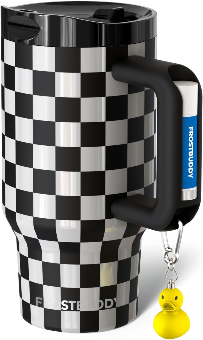 Thicc Buddy 16oz Tumbler - Insulated Stainless Steel (Cinnamon) | Double-wall vacuum insulated | Spill-proof flip lid | 18/8 premium stainless steel | Cup-holder friendly - Colors C