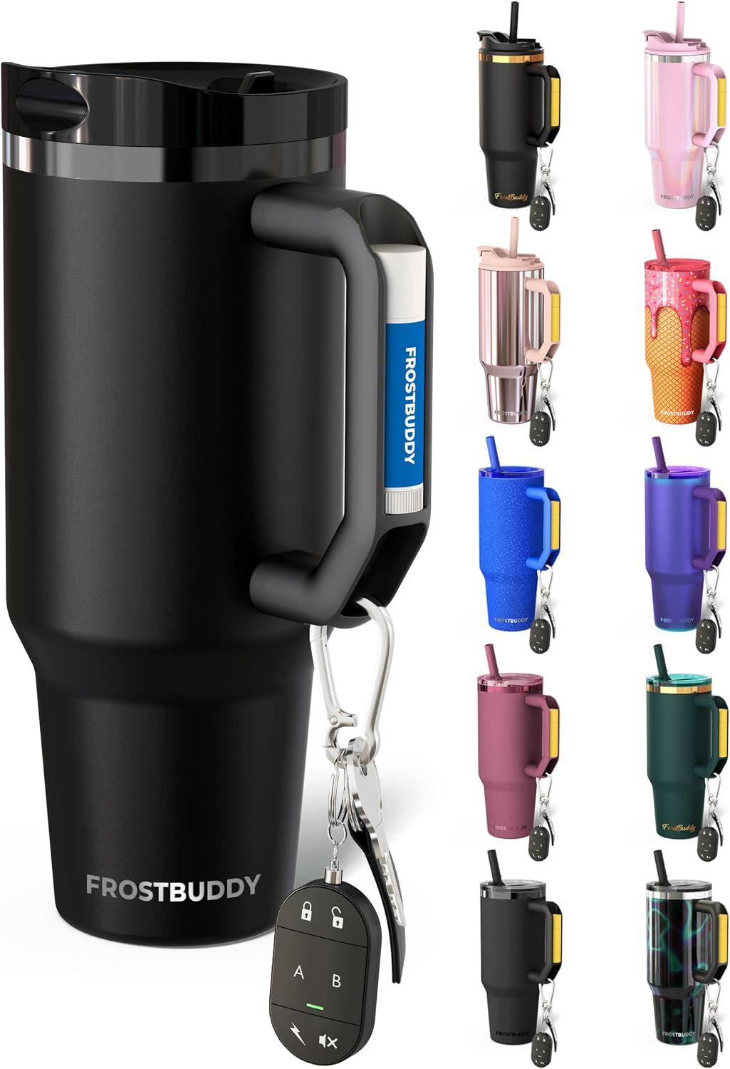 Thicc Buddy 16oz Tumbler - Insulated Stainless Steel (Cinnamon) | Double-wall vacuum insulated | Spill-proof flip lid | 18/8 premium stainless steel | Cup-holder friendly - Colors C
