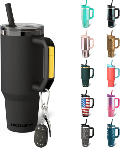 Thicc Buddy 16oz Tumbler - Insulated Stainless Steel (Cinnamon) | Double-wall vacuum insulated | Spill-proof flip lid | 18/8 premium stainless steel | Cup-holder friendly - Colors C